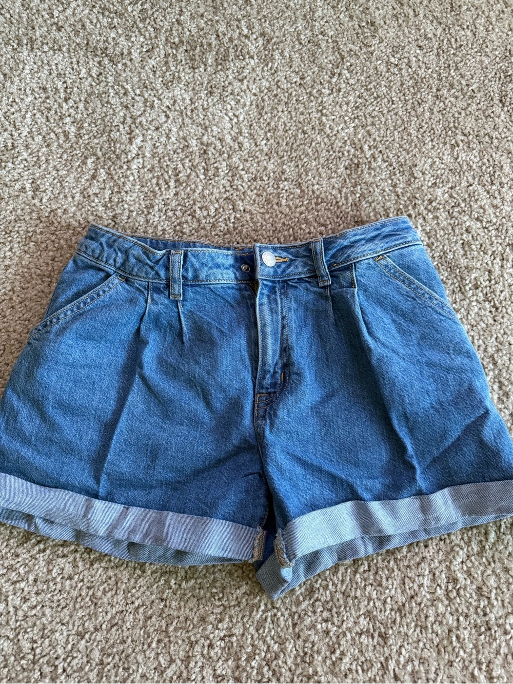 Cat & Jack Mid-Rise Rolled Hem Denim Shorts in Blue